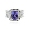 Image 1 : 14KT White Gold 3.92 ctw Tanzanite and Diamond Ring