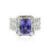 Image 1 : 14KT White Gold 3.92 ctw Tanzanite and Diamond Ring