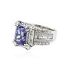 Image 2 : 14KT White Gold 3.92 ctw Tanzanite and Diamond Ring