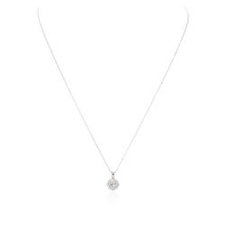 14KT White Gold 0.40 ctw Diamond Pendant With Chain