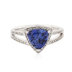 14KT White Gold 2.00 ctw Tanzanite and Diamond Ring