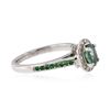 Image 2 : 14KT White Gold 0.79 ctw Alexandrite, Tsavorite and Diamond Ring