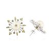 Image 2 : 18KT White Gold Pearl and Sapphire Earrings