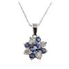Image 2 : 14KT White Gold 1.43 ctw Tanzanite, Sapphire and Diamond  Pendant With Chain