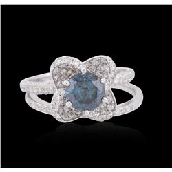 18KT White Gold 2.00 ctw Blue Diamond Wedding Ring Set