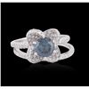 Image 1 : 18KT White Gold 2.00 ctw Blue Diamond Wedding Ring Set