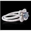 Image 2 : 18KT White Gold 2.00 ctw Blue Diamond Wedding Ring Set