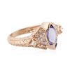 Image 2 : 14KT Rose Gold 1.10 ctw Tanzanite and Diamond Ring