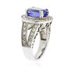 Image 3 : 14KT White Gold 5.21 ctw Tanzanite and Diamond Ring