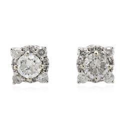 14KT White Gold 1.36 ctw Diamond Earrings