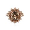 Image 1 : 14KT Rose Gold 2.63 ctw Smokey Topaz and Diamond Ring