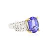 Image 2 : 14KT Two-Tone Gold 4.06 ctw Tanzanite and Diamond Ring