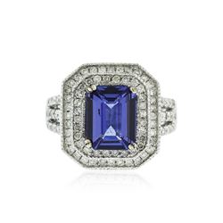 14KT White Gold 3.35 ctw Tanzanite and Diamond Ring