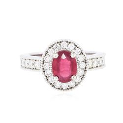 14KT White Gold 1.83 ctw Ruby and Diamond Ring