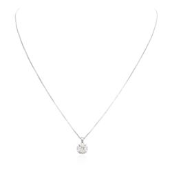 14KT White Gold 1.18 ctw Diamond Pendant With Chain