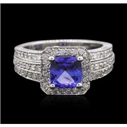 14KT White Gold 1.33 ctw Tanzanite and Diamond Ring