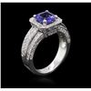 Image 3 : 14KT White Gold 1.33 ctw Tanzanite and Diamond Ring