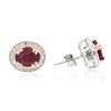 Image 2 : 14KT Two-Tone Gold 3.54 ctw Ruby and Diamond Earrings