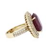 Image 3 : 14KT Yellow Gold 14.44 ctw Ruby and Diamond Ring