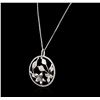 Image 3 : 14KT White Gold 1.10 ctw Diamond Pendant With Chain