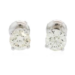 14KT White Gold 1.09 ctw Diamond Solitaire Earrings