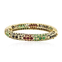 14KT Yellow Gold 12.60 ctw Multi Gemstone Bangle Bracelet