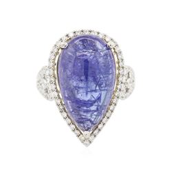 14KT White Gold 17.42 ctw Tanzanite and Diamond Ring