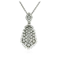 14KT White Gold 6.92 ctw Diamond Pendant with Chain