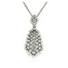Image 1 : 14KT White Gold 6.92 ctw Diamond Pendant with Chain