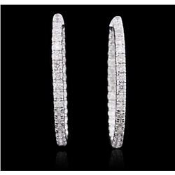 14KT White Gold 5.89 ctw Diamond Earrings