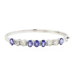 14KT White Gold 3.85 ctw Tanzanite and Diamond Bracelet