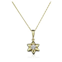 14KT Two-Tone Gold 0.10 ctw Diamond Pendant