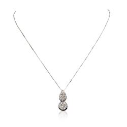 14KT White Gold 0.10 ctw Diamond Pendant With Chain