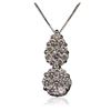 Image 2 : 14KT White Gold 0.10 ctw Diamond Pendant With Chain