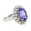 Image 2 : 14KT White Gold 5.30 ctw Tanzanite and Diamond Ring