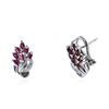 Image 2 : 14KT White Gold 0.80 ctw Ruby and Diamond Earrings