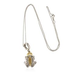 18KT Two-Tone Gold 0.45 ctw Diamond Pendant With Chain