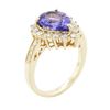 Image 3 : 14KT Yellow Gold 2.86 ctw Tanzanite and Diamond Ring