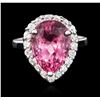 Image 1 : 14KT White Gold 7.56 ctw Pink Spinel and Diamond Ring