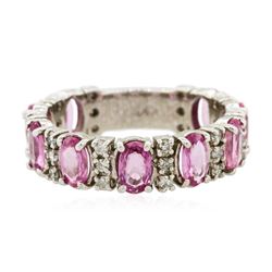 14KT White Gold 1.48 ctw Pink Sapphire and Diamond Ring