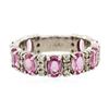 Image 1 : 14KT White Gold 1.48 ctw Pink Sapphire and Diamond Ring
