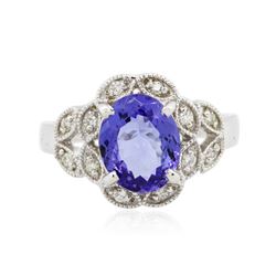 14KT White Gold 2.71 ctw Tanzanite and Diamond Ring