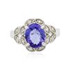 Image 1 : 14KT White Gold 2.71 ctw Tanzanite and Diamond Ring
