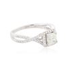 Image 2 : 14KT White Gold 0.67 ctw Diamond Ring