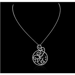 14KT White Gold 0.74 ctw Diamond Pendant With Chain