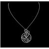 Image 1 : 14KT White Gold 0.74 ctw Diamond Pendant With Chain