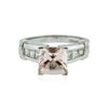Image 1 : Platinum 2.25 ctw Morganite and Diamond Ring