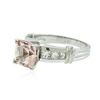 Image 2 : Platinum 2.25 ctw Morganite and Diamond Ring