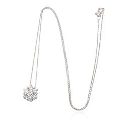 14KT White Gold 1.04 ctw Diamond Pendant with Chain