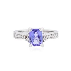 14KT White Gold 1.32 ctw Tanzanite and Diamond Ring